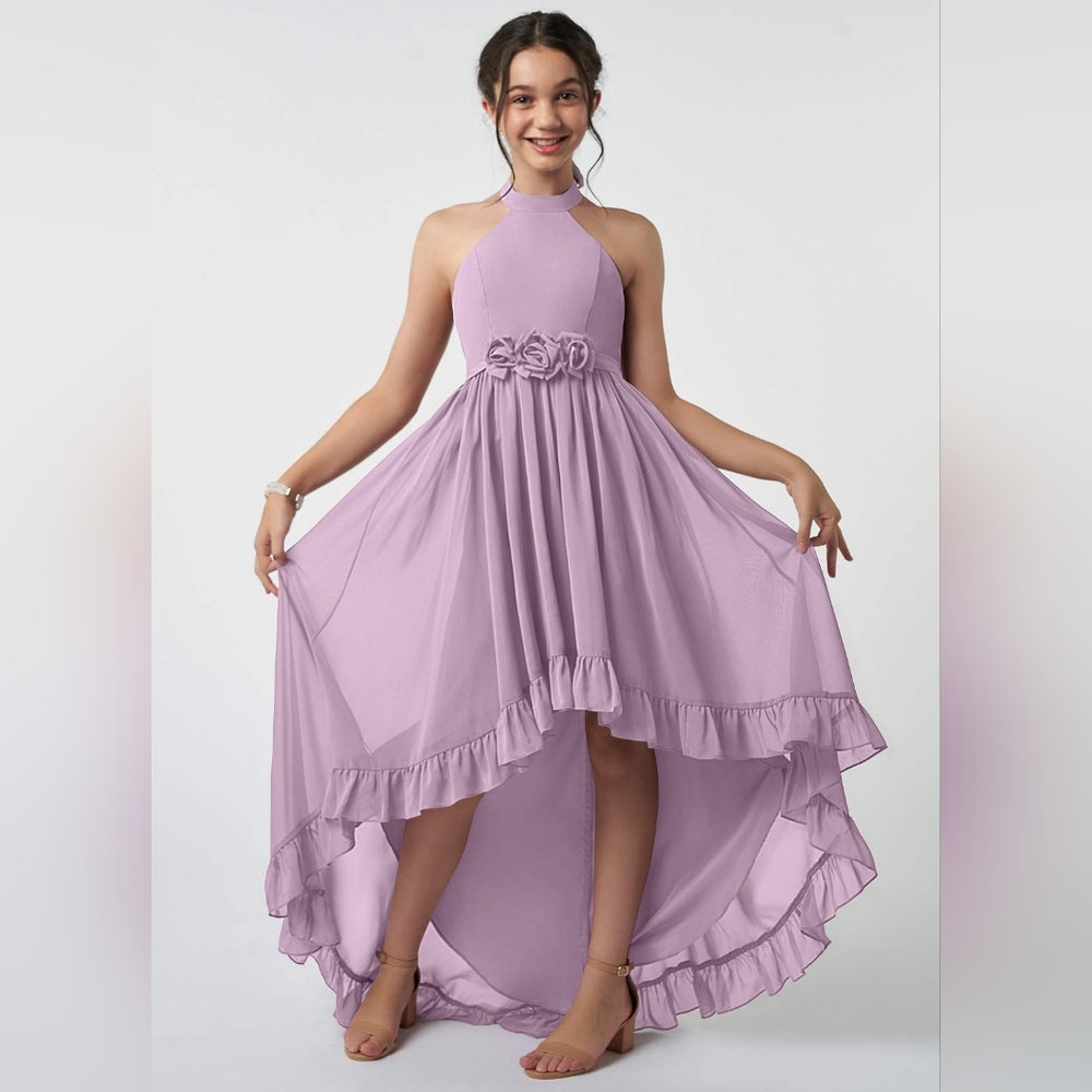Azazie Lilac High-Low Kids Dress